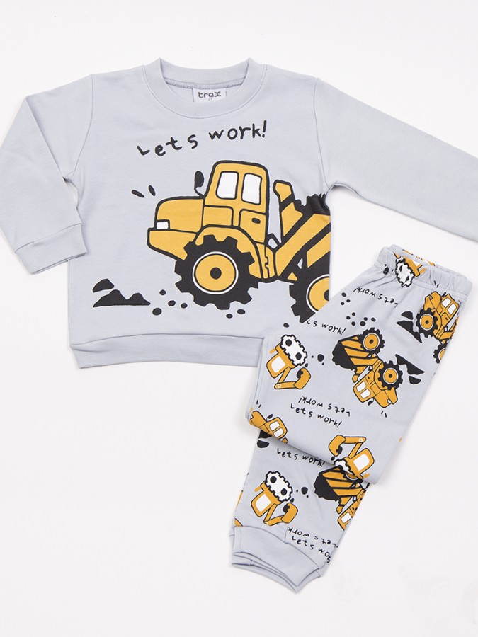 TRAX Bebe Πυτζάμα Χειμωνιάτικη για αγόρι 1-6 ετών #48993 Γκρι TRAX Bebe Πυτζάμα Χειμωνιάτικη για αγόρι 1-6 ετών #48993 Γκρι
