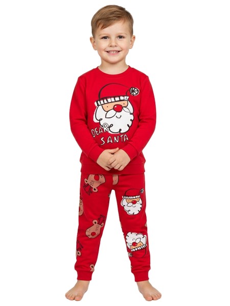 TRAX Bebe Πυτζάμα Χριστουγεννιάτικη για αγόρι 1-6 ετών #48996 Κόκκινο