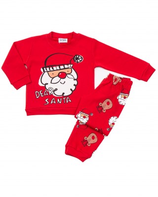 TRAX Bebe Πυτζάμα Χριστουγεννιάτικη για αγόρι 1-6 ετών #48996 Κόκκινο