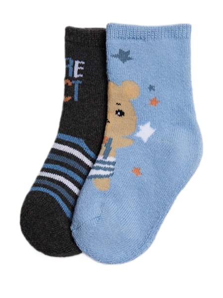 YSABEL MORA Βρεφικές Κάλτσες Ισοθερμικές σετ 2 ζεύγη #52827 Μαύρο-Γαλάζιο