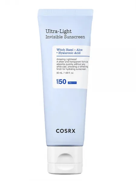 COSRX Ultra-Light Invisible Sunscreen SPF50 PA++++ 50ml – Αντηλιακό Προσώπου με Αλόη για Ενυδάτωση, Καταπράυνση & Αόρατο Τελείωμα