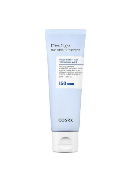 COSRX Ultra-Light Invisible Sunscreen SPF50 PA++++ 50ml – Αντηλιακό Προσώπου με Αλόη για Ενυδάτωση, Καταπράυνση & Αόρατο Τελείωμα