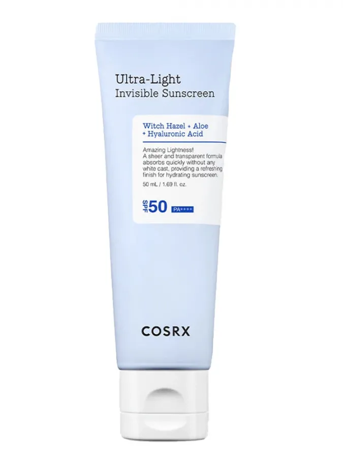 COSRX Ultra-Light Invisible Sunscreen SPF50 PA++++ 50ml – Αντηλιακό Προσώπου με Αλόη για Ενυδάτωση, Καταπράυνση & Αόρατο Τελείωμα