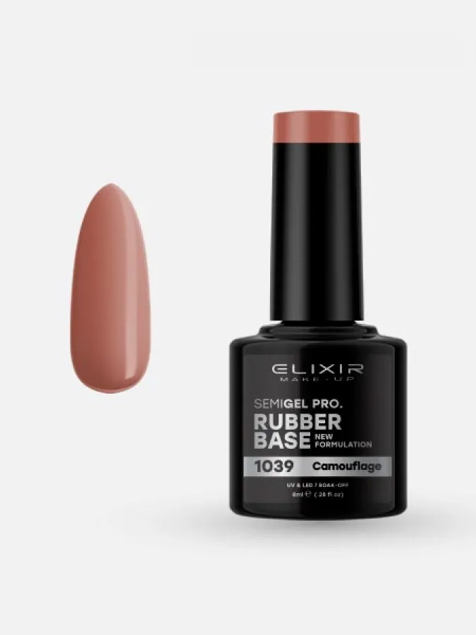 Elixir Semi Gel Ημιμόνιμο Βερνίκι 8ml – #1039 (RUBBER BASE CAMOUFLAGE)