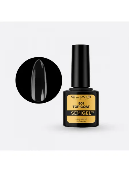 Elixir Semi Gel Ημιμόνιμο Βερνίκι 8ml – #801 (TOP COAT)