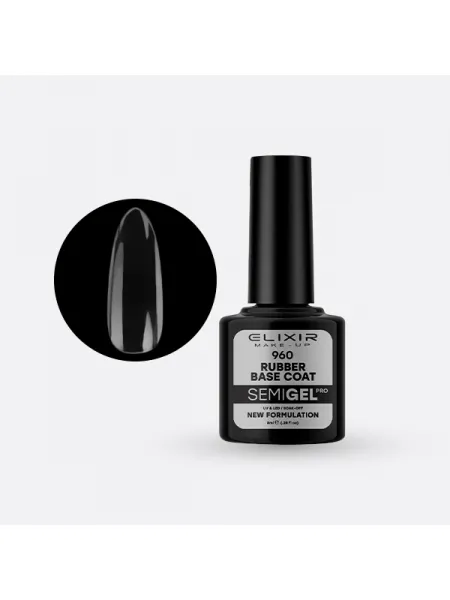 Elixir Semi Gel Ημιμόνιμο Βερνίκι 8ml – #960 (RUBBER BASE COAT)