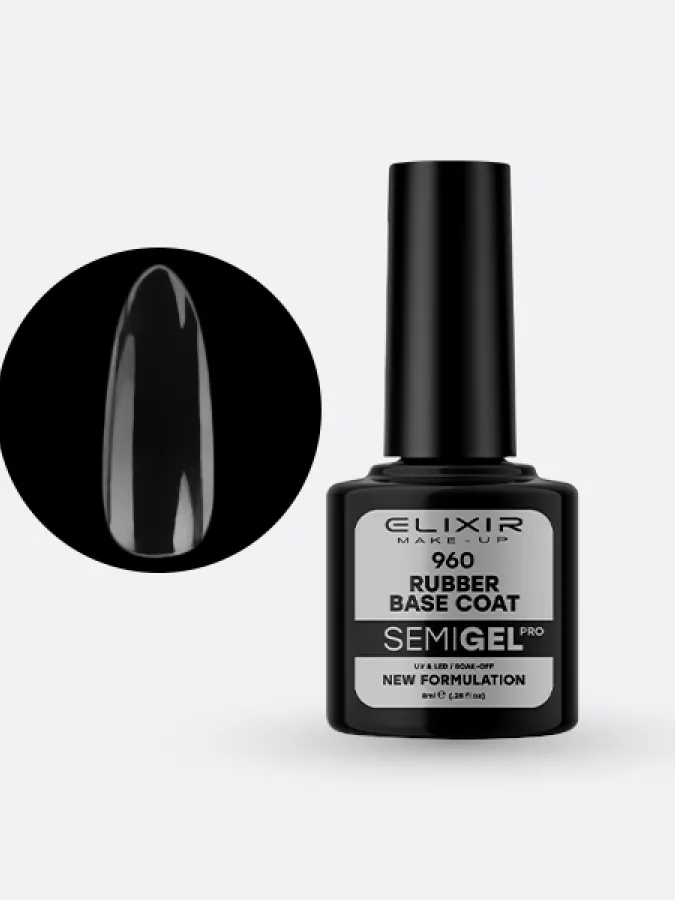Elixir Semi Gel Ημιμόνιμο Βερνίκι 8ml – #960 (RUBBER BASE COAT)