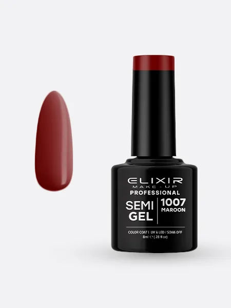 Elixir Semi Gel Ημιμόνιμο Βερνίκι 8ml – #1007 (MAROON)