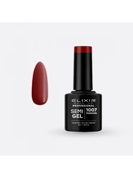 Elixir Semi Gel Ημιμόνιμο Βερνίκι 8ml – #1007 (MAROON)
