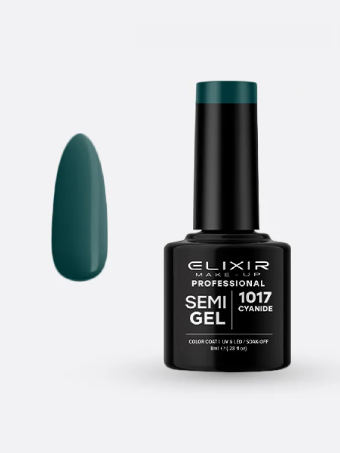 Elixir Semi Gel Ημιμόνιμο Βερνίκι 8ml – #1017 (CYANIDE) Elixir Semi Gel Ημιμόνιμο Βερνίκι 8ml – #1017 (CYANIDE)