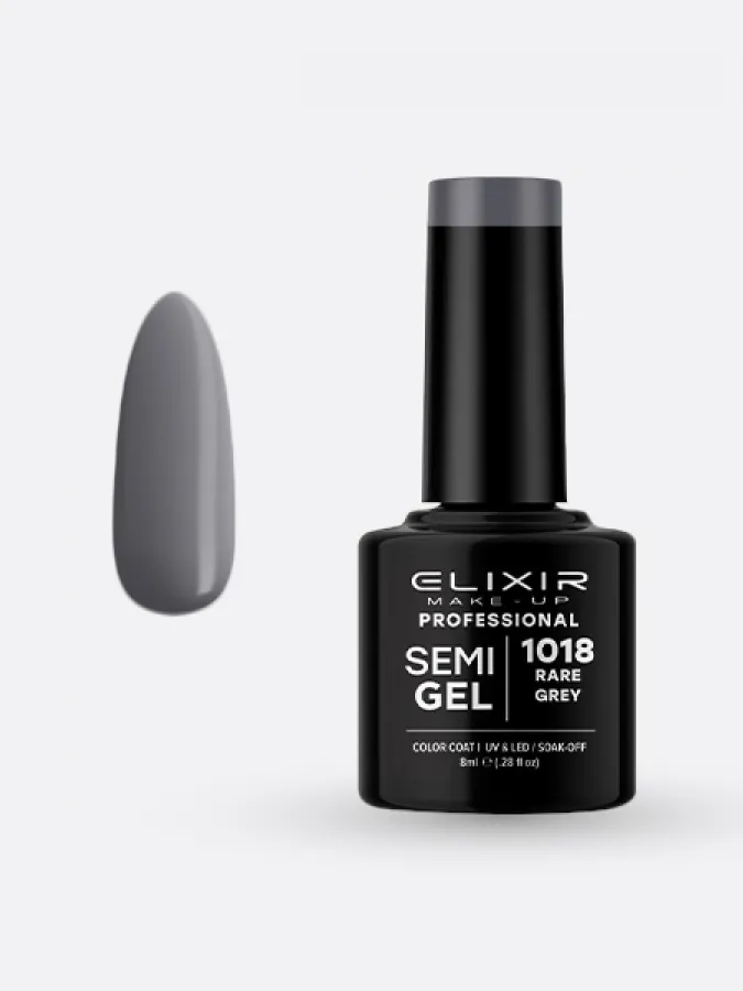 Elixir Semi Gel Ημιμόνιμο Βερνίκι 8ml – #1018 (RARE GREY)