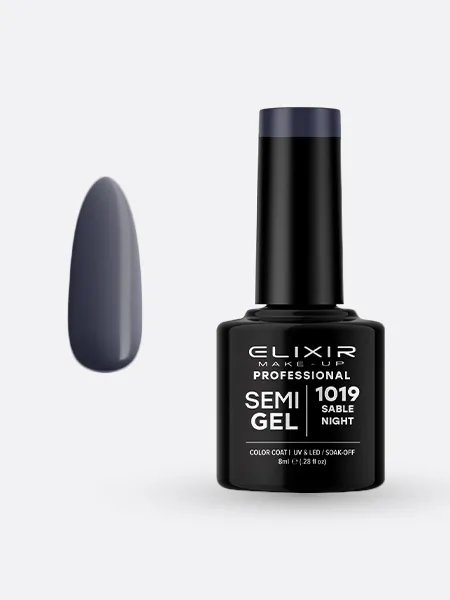 Elixir Semi Gel Ημιμόνιμο Βερνίκι 8ml – #1019 (SABLE NIGHT)