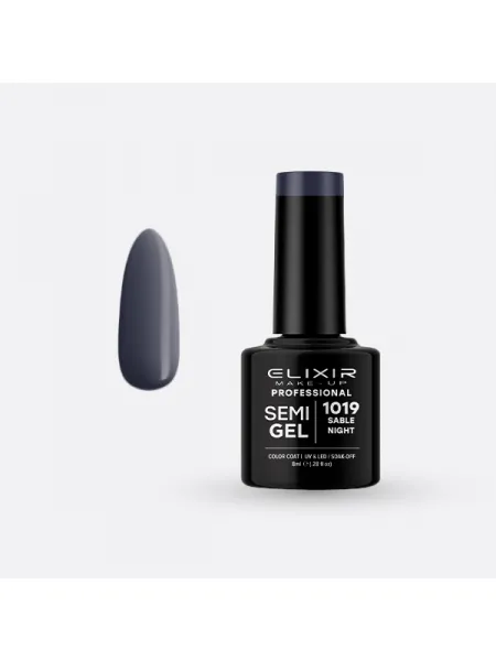 Elixir Semi Gel Ημιμόνιμο Βερνίκι 8ml – #1019 (SABLE NIGHT)