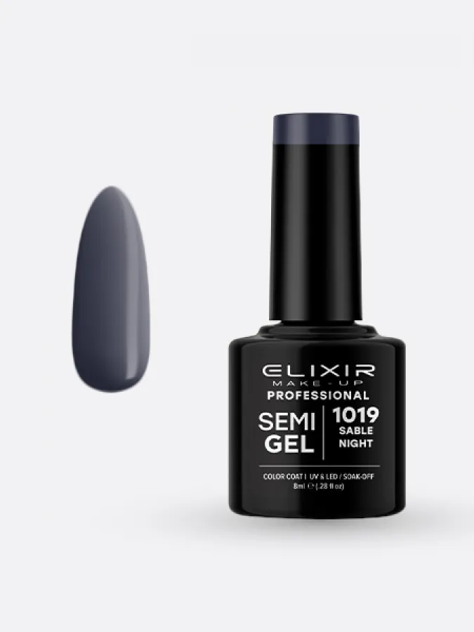 Elixir Semi Gel Ημιμόνιμο Βερνίκι 8ml – #1019 (SABLE NIGHT)