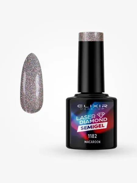 Elixir Semi Gel Ημιμόνιμο Βερνίκι LASER DIAMOND 8ml – #1182 (MACAROON)