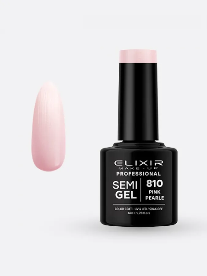 Elixir Semi Gel Ημιμόνιμο Βερνίκι 8ml – #810 (PINK PEARLE)