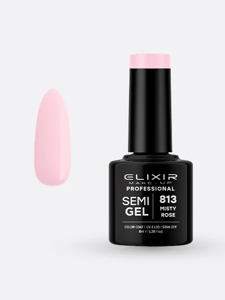 Elixir Semi Gel Ημιμόνιμο Βερνίκι 8ml – #813 (MISTY ROSE)