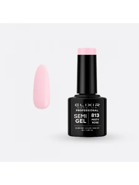 Elixir Semi Gel Ημιμόνιμο Βερνίκι 8ml – #813 (MISTY ROSE)