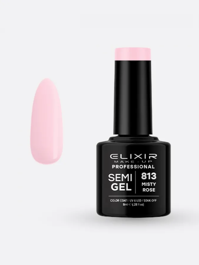 Elixir Semi Gel Ημιμόνιμο Βερνίκι 8ml – #813 (MISTY ROSE)