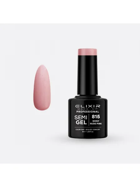 Elixir Semi Gel Ημιμόνιμο Βερνίκι 8ml – #815 (SHINY NUDE PINK)