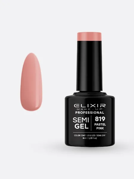 Elixir Semi Gel Ημιμόνιμο Βερνίκι 8ml – #819 (PASTEL PINK)