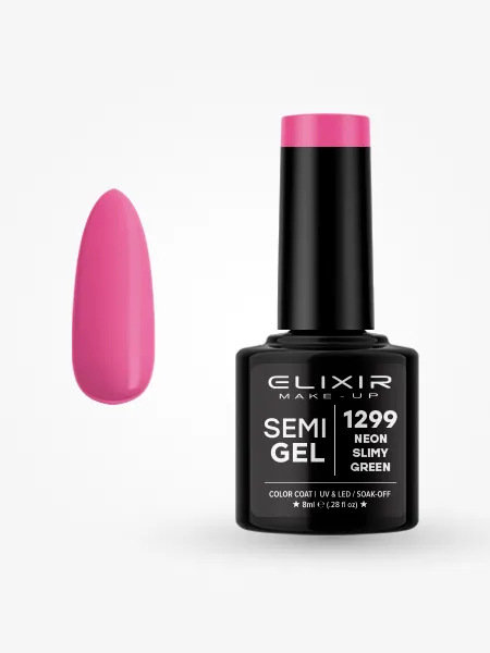 Elixir Semi Gel Ημιμόνιμο Βερνίκι 8ml – #1299 (NEON SLIMY GREEN)