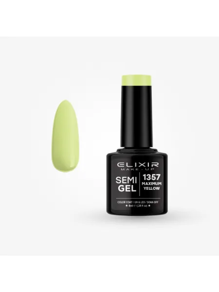 Elixir Semi Gel Ημιμόνιμο Βερνίκι 8ml – #1357 (MAXIMUM YELLOW)
