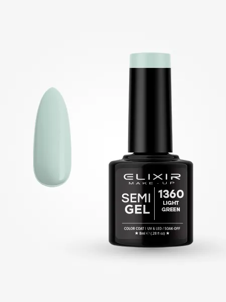 Elixir Semi Gel Ημιμόνιμο Βερνίκι 8ml – #1360 (LIGHT GREEN)