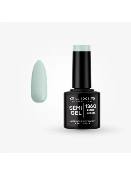 Elixir Semi Gel Ημιμόνιμο Βερνίκι 8ml – #1360 (LIGHT GREEN)