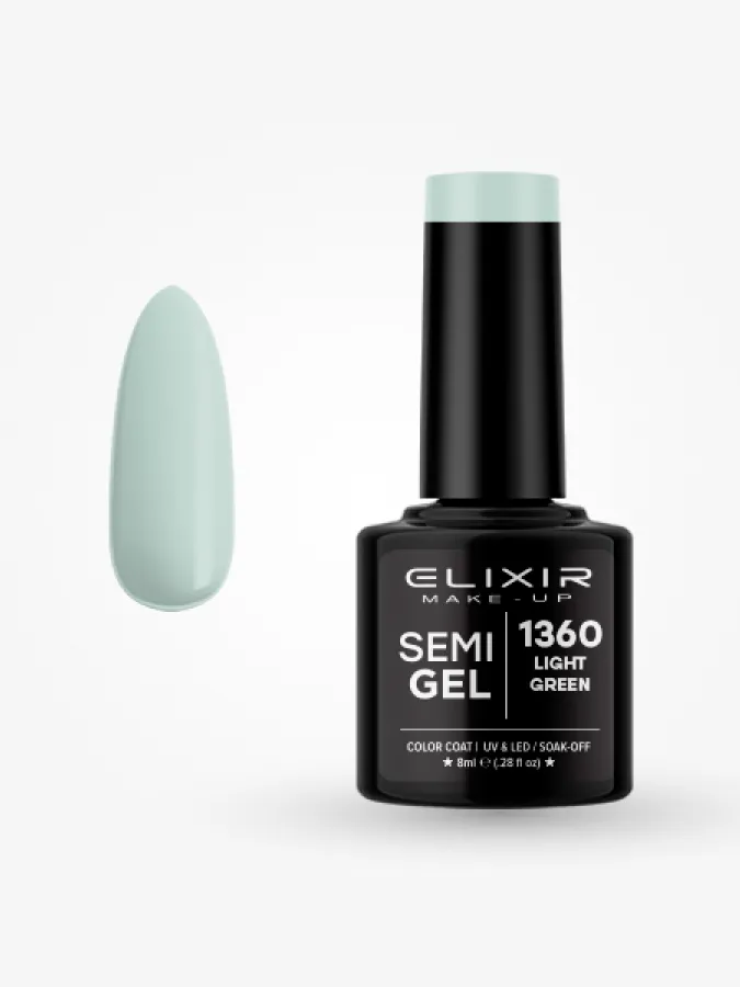 Elixir Semi Gel Ημιμόνιμο Βερνίκι 8ml – #1360 (LIGHT GREEN)