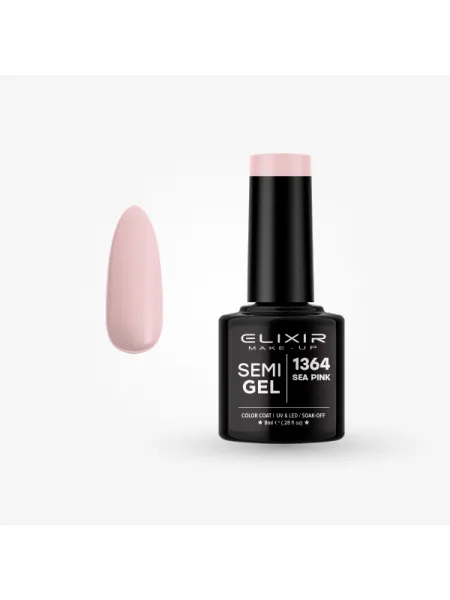 Elixir Semi Gel Ημιμόνιμο Βερνίκι 8ml – #1364 ( SEA PINK)