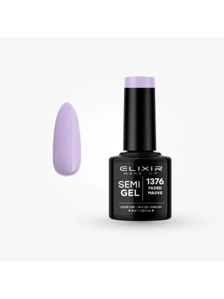 Elixir Semi Gel Ημιμόνιμο Βερνίκι 8ml – #1376 FADED MAUVE