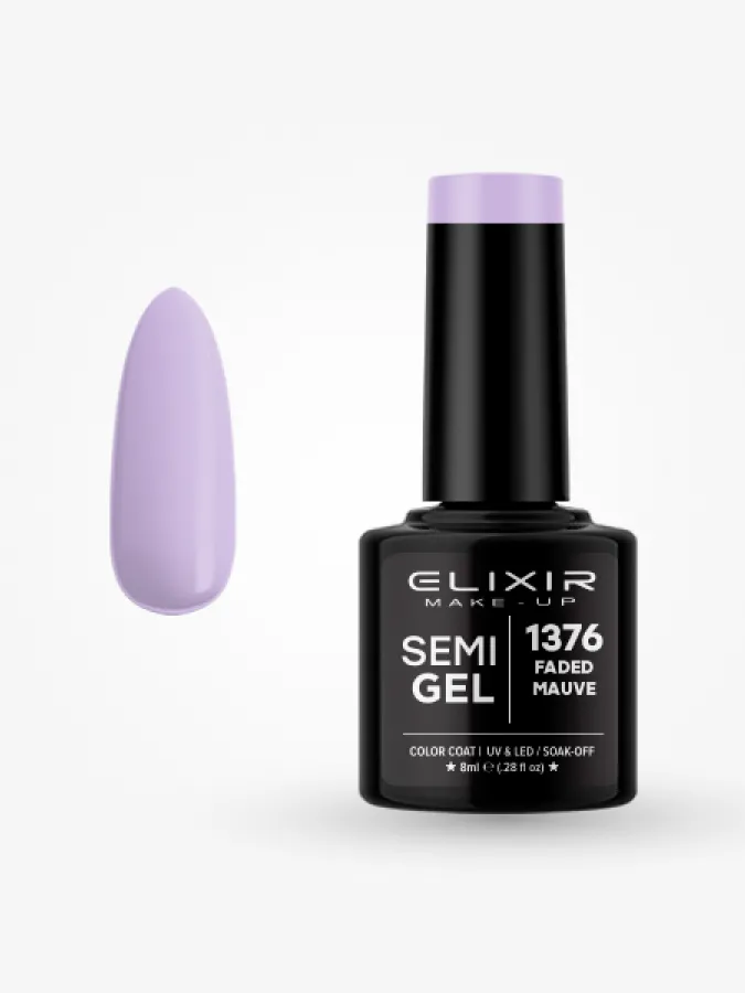 Elixir Semi Gel Ημιμόνιμο Βερνίκι 8ml – #1376 FADED MAUVE