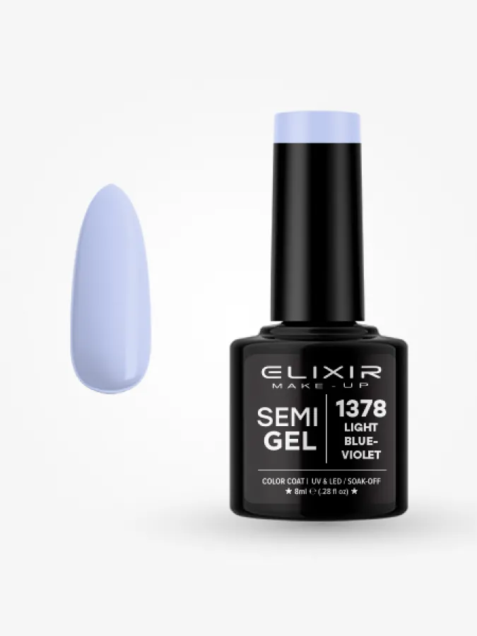 Elixir Semi Gel Ημιμόνιμο Βερνίκι 8ml – #1378 LIGHT BLUE-VIOLET