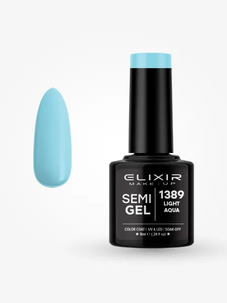 Elixir Semi Gel Ημιμόνιμο Βερνίκι 8ml – #1389 LIGHT AQUA