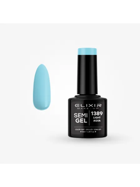 Elixir Semi Gel Ημιμόνιμο Βερνίκι 8ml – #1389 LIGHT AQUA