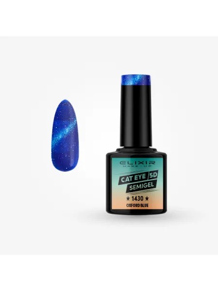 Elixir Semi Gel Ημιμόνιμο Βερνίκι CAT EYE 5D 8ml – #1430 (Oxford blue)