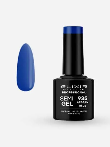 Elixir Semi Gel Ημιμόνιμο Βερνίκι 8ml – #935 (Aegean Blue)