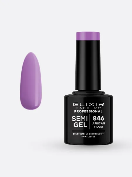 Elixir Semi Gel Ημιμόνιμο Βερνίκι 8ml – #846 (AFRICAN VIOLET)
