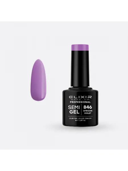 Elixir Semi Gel Ημιμόνιμο Βερνίκι 8ml – #846 (AFRICAN VIOLET)