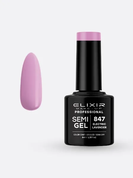 Elixir Semi Gel Ημιμόνιμο Βερνίκι 8ml – #847 (ELECTRIC LAVENDER)