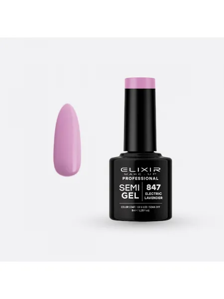 Elixir Semi Gel Ημιμόνιμο Βερνίκι 8ml – #847 (ELECTRIC LAVENDER)