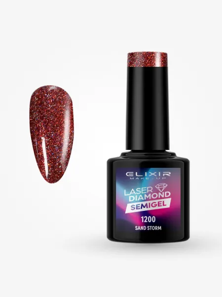 Elixir Semi Gel Ημιμόνιμο Βερνίκι LASER DIAMOND 8ml – #1200 (SAND STORM)