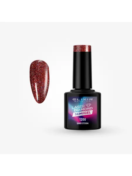 Elixir Semi Gel Ημιμόνιμο Βερνίκι LASER DIAMOND 8ml – #1200 (SAND STORM)