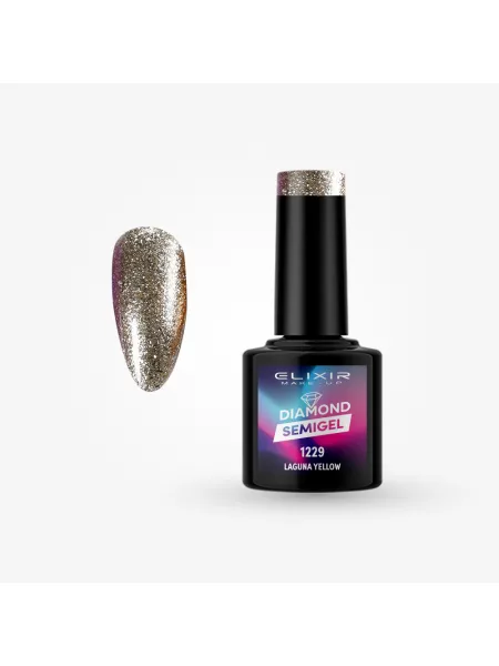 Elixir Semi Gel Ημιμόνιμο Βερνίκι LASER DIAMOND 8ml – #1229 (LAGUNA YELLOW)