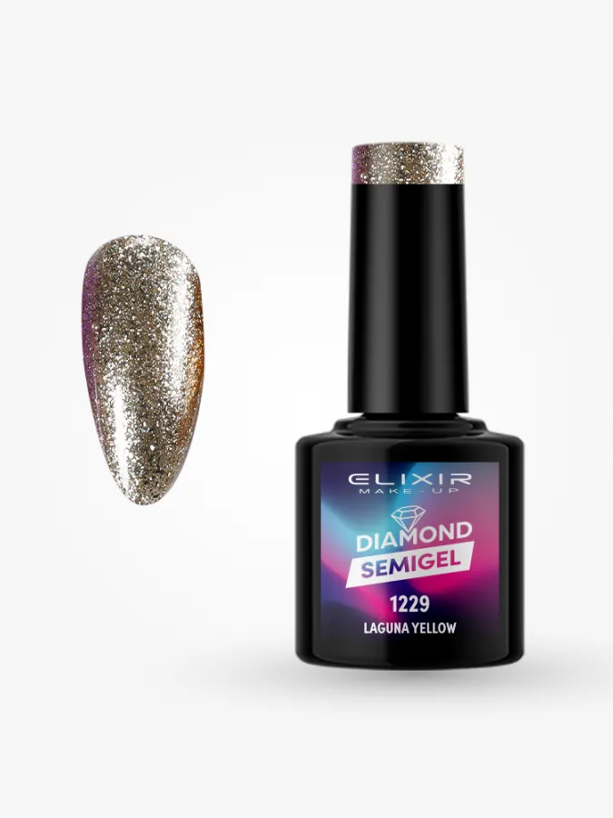Elixir Semi Gel Ημιμόνιμο Βερνίκι LASER DIAMOND 8ml – #1229 (LAGUNA YELLOW)