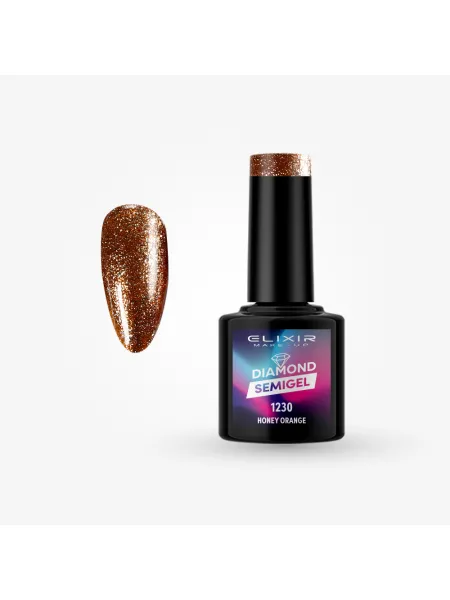 Elixir Semi Gel Ημιμόνιμο Βερνίκι LASER DIAMOND 8ml – #1230 (HONEY ORANGE)