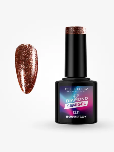 Elixir Semi Gel Ημιμόνιμο Βερνίκι LASER DIAMOND 8ml – #1231 (TROMBONE YELLOW)