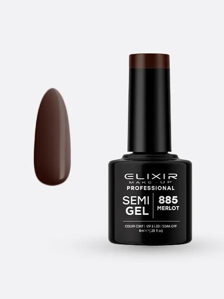 Elixir Semi Gel Ημιμόνιμο Βερνίκι 8ml – #885 (MERLOT)