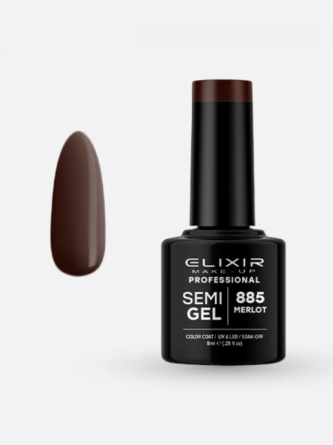 Elixir Semi Gel Ημιμόνιμο Βερνίκι 8ml – #885 (MERLOT)
